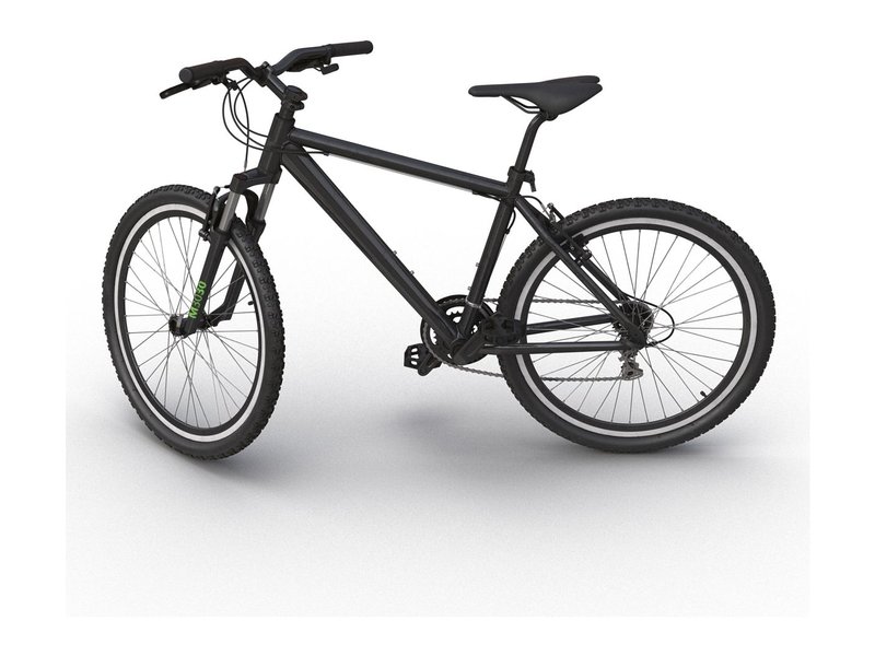 Bike from the wrong side with the handlebar turned